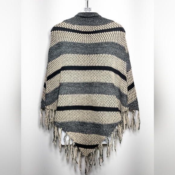 Frazzle Striped Knit Poncho - Picture 3 of 6